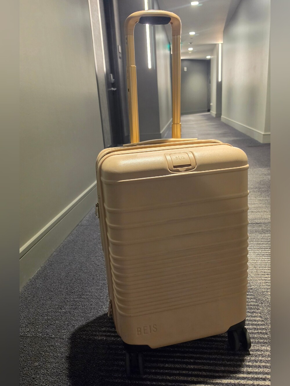 BEIS Beige Hard-Shell Carry-On Spinner Luggage